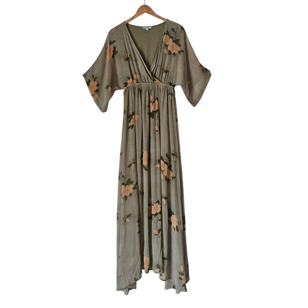 Baltic Born Kia Floral Maxi Dress Boho Cottagecore Sage Size S Modest Feminine